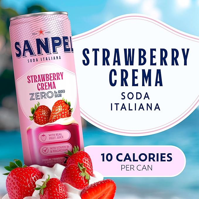 Alternative view of Sanpellegrino Soda Italiana Strawberry Crema Italian Sparkling Drink, 0g Added Sugar, Real Fruit Juice, Italian Soda Sparkling Beverage, 24-Pack
