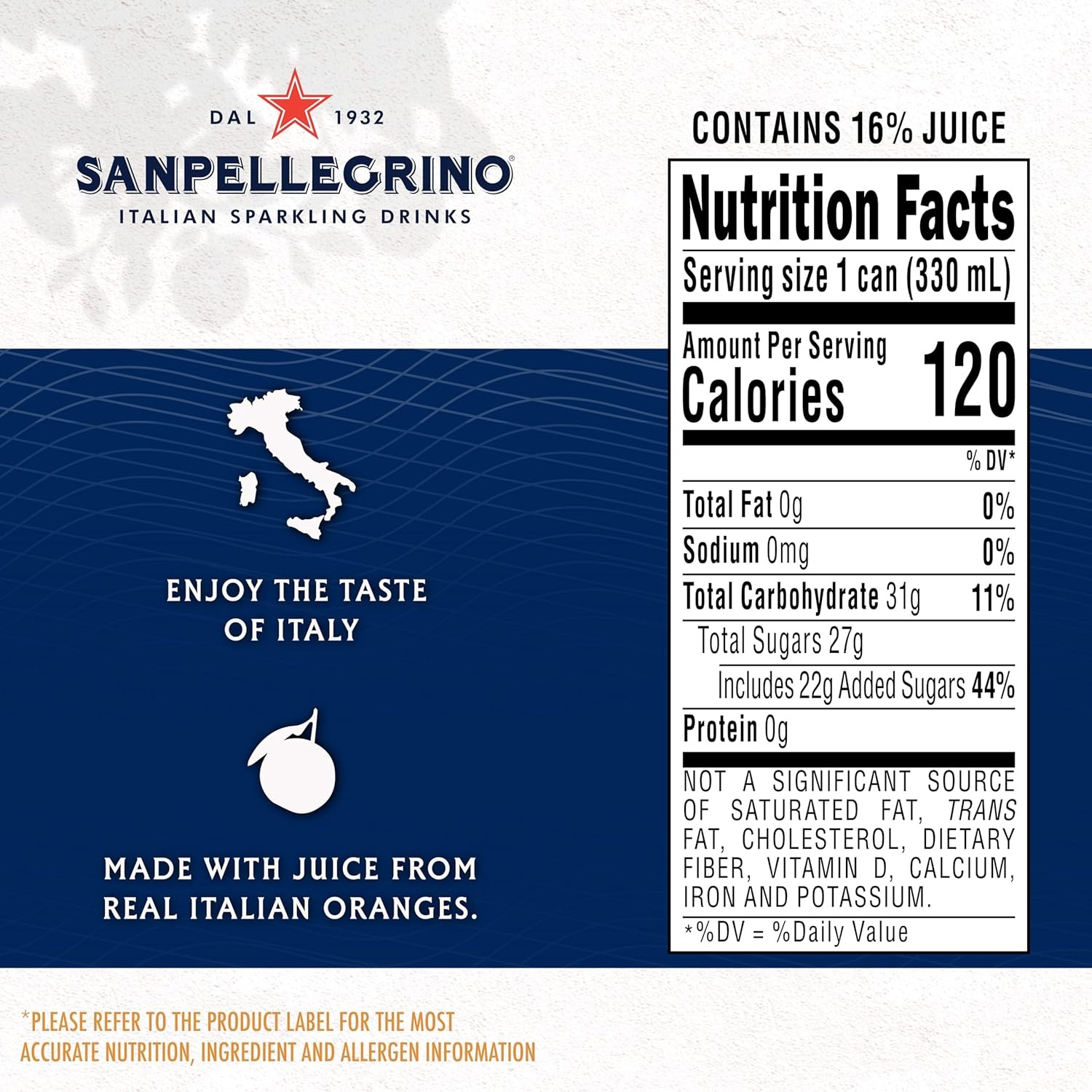 Alternative view of Sanpellegrino Italian Sparkling Drink Aranciata, Sparkling Orange Beverage, 6 Pack Of Cans