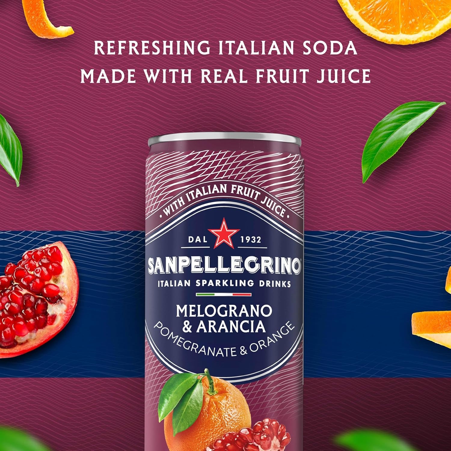 Alternative view of Sanpellegrino Italian Sparkling Drink Melograno And Arancia, Sparkling Orange And Pomegranate Beverage, 24 Pack Of Cans