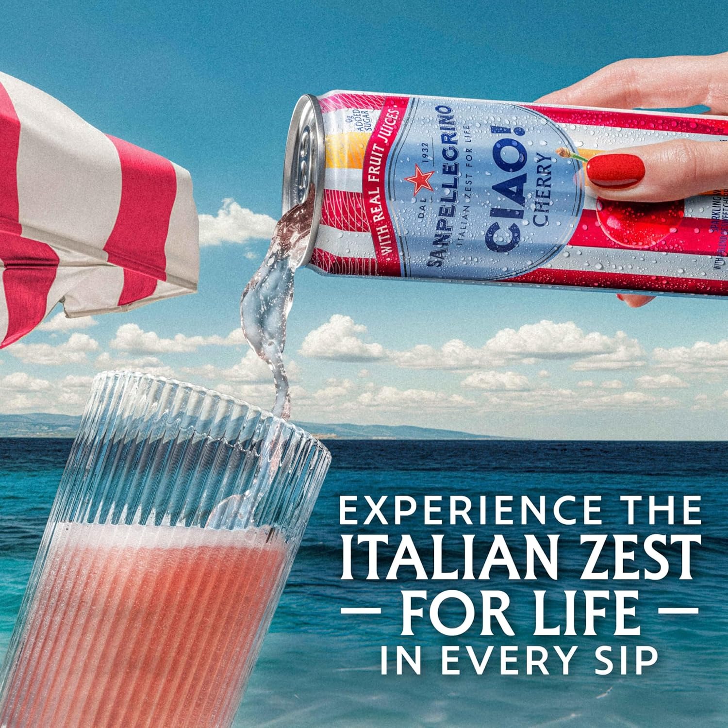 Sanpellegrino CIAO! Cherry Sparkling Water, Low-Cal, 0g Added Sugar, 24-Pack - Image 5
