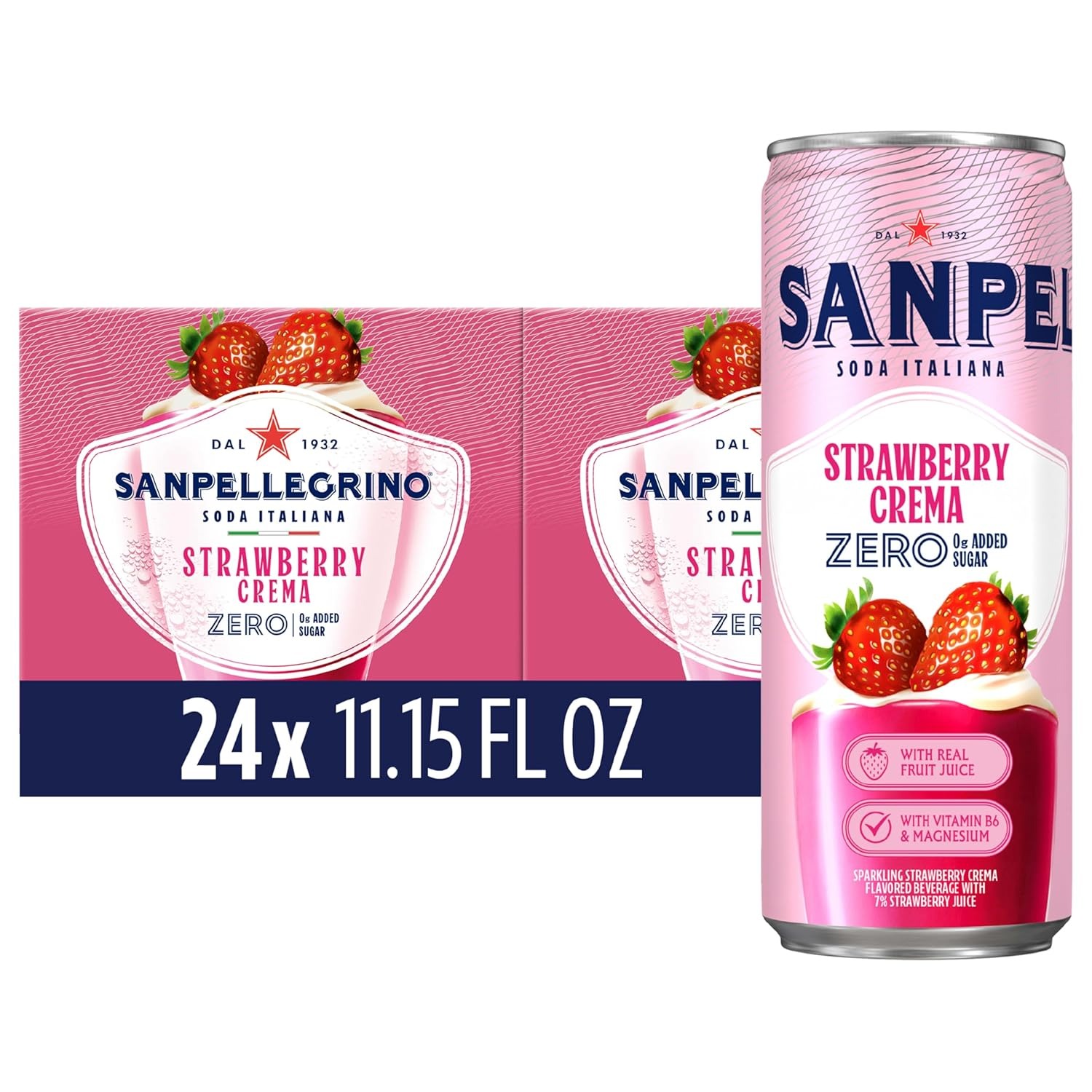Sanpellegrino Soda Italiana Cherry Sorbetto Italian Sparkling Drink, 0g Added Sugar, Real Fruit Juice, Italian Soda Sparkling Beverage, 24-Pack