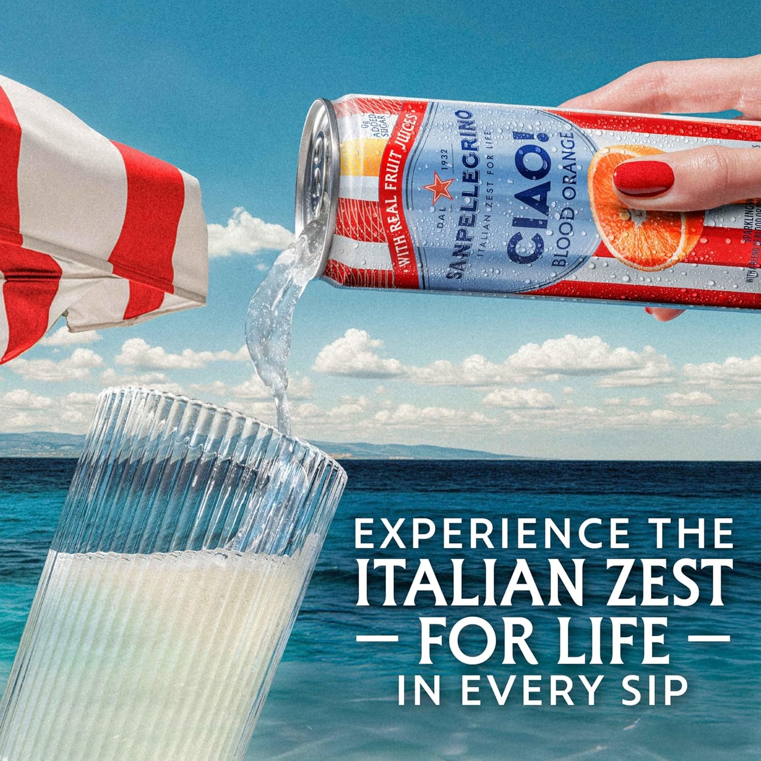 Sanpellegrino CIAO! Blood Orange Sparkling Water, Low-Cal, 0g Added Sugar, 24-Pack - Image 4