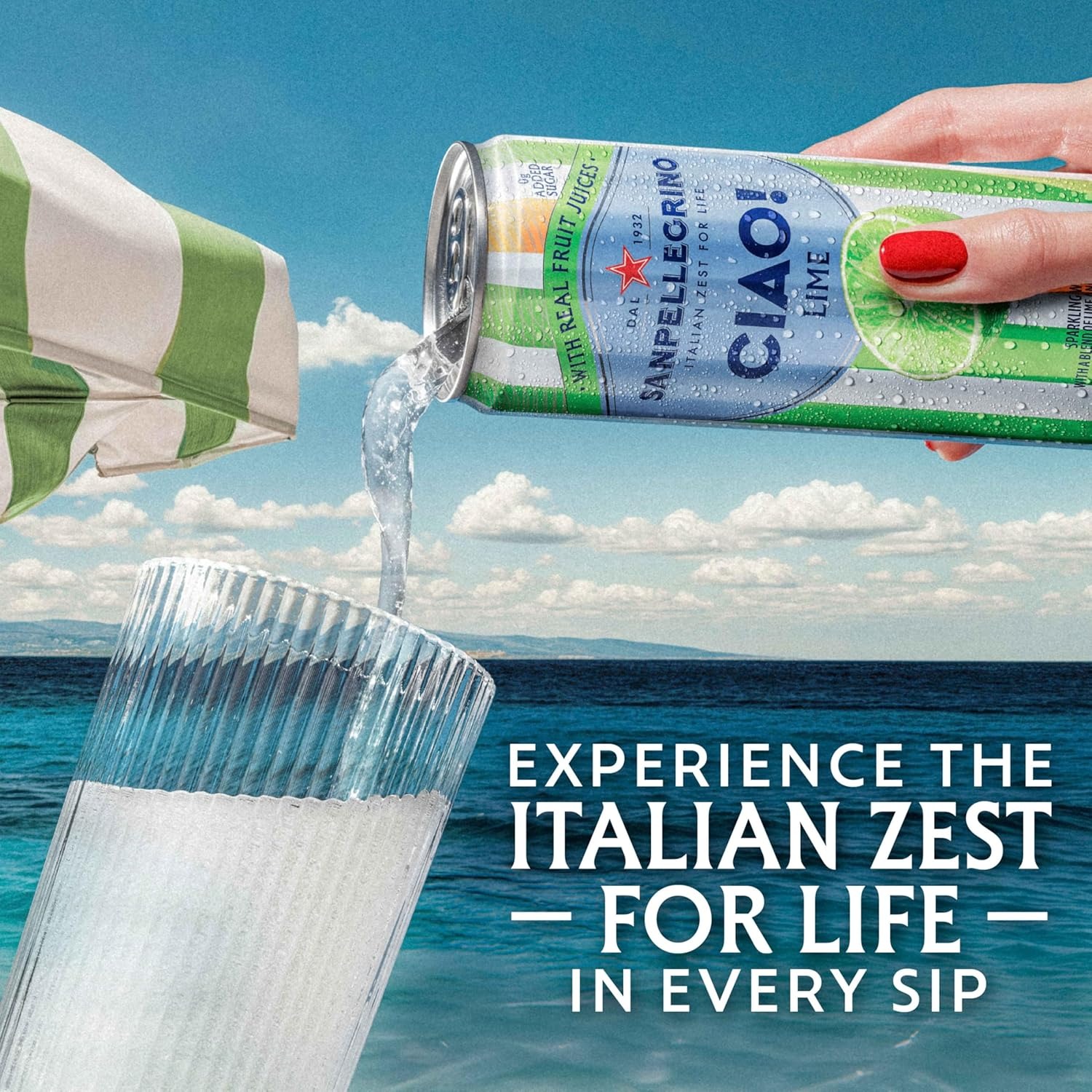 Sanpellegrino CIAO! Lime Sparkling Water, Low-Cal, 0g Added Sugar, 24-Pack - Image 5