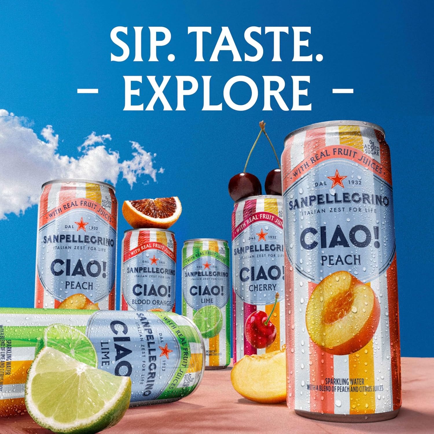 Sanpellegrino CIAO! Blood Orange Sparkling Water, Low-Cal, 0g Added Sugar, 24-Pack - Image 5